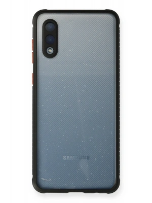 Newface Samsung Galaxy A02 Kılıf Miami Şeffaf Silikon - Siyah