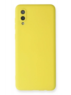 Newface Samsung Galaxy A02 Kılıf Nano içi Kadife Silikon - Sarı