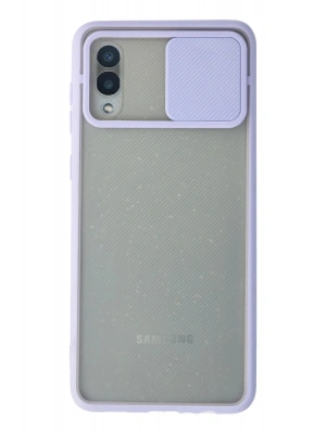 Newface Samsung Galaxy A02 Kılıf Palm Buzlu Kamera Sürgülü Silikon - Lila