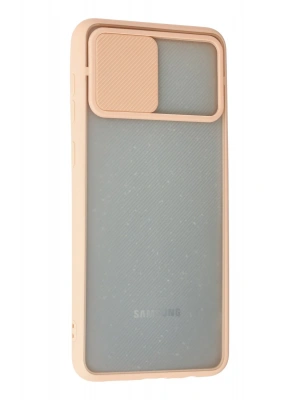 Newface Samsung Galaxy A02 Kılıf Palm Buzlu Kamera Sürgülü Silikon - Pembe