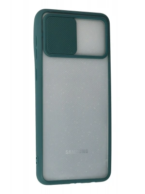 Newface Samsung Galaxy A02 Kılıf Palm Buzlu Kamera Sürgülü Silikon - Yeşil