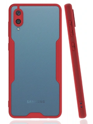 Newface Samsung Galaxy A02 Kılıf Platin Silikon - Kırmızı