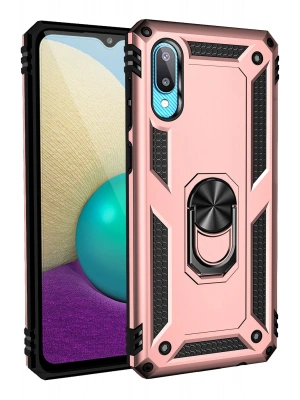 Newface Samsung Galaxy A02 Kılıf Sofya Yüzüklü Silikon Kapak - Rose