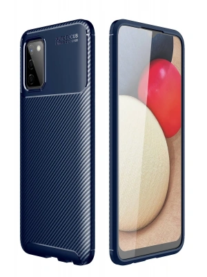 Newface Samsung Galaxy A02S Kılıf Auto Focus Karbon Kapak - Lacivert