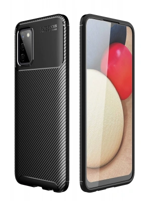 Newface Samsung Galaxy A02S Kılıf Auto Focus Karbon Kapak - Siyah