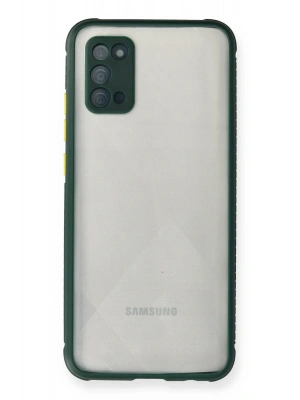 Newface Samsung Galaxy A02S Kılıf Miami Şeffaf Silikon - Koyu Yeşil