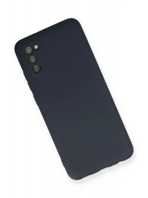 Newface Samsung Galaxy A02S Kılıf Nano içi Kadife Silikon - Lacivert