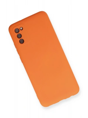 Newface Samsung Galaxy A02S Kılıf Nano içi Kadife Silikon - Turuncu