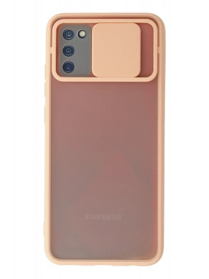 Newface Samsung Galaxy A02S Kılıf Palm Buzlu Kamera Sürgülü Silikon - Pembe
