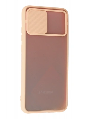 Newface Samsung Galaxy A02S Kılıf Palm Buzlu Kamera Sürgülü Silikon - Pembe