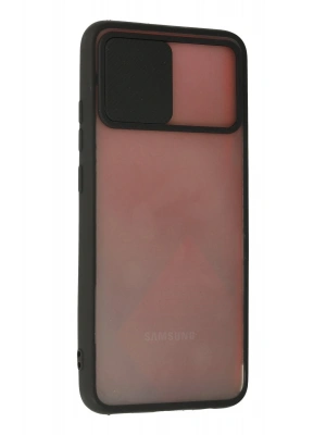 Newface Samsung Galaxy A02S Kılıf Palm Buzlu Kamera Sürgülü Silikon - Siyah