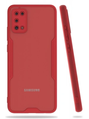 Newface Samsung Galaxy A02S Kılıf Platin Silikon - Kırmızı