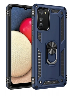 Newface Samsung Galaxy A02S Kılıf Sofya Yüzüklü Silikon Kapak - Lacivert