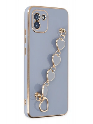 Newface Samsung Galaxy A03 Kılıf Esila Silikon - Gri