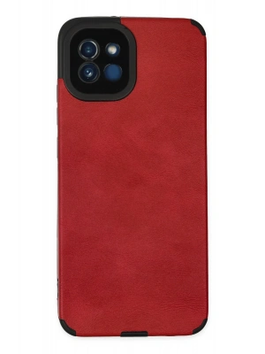 Newface Samsung Galaxy A03 Kılıf Loop Deri Silikon - Kırmızı