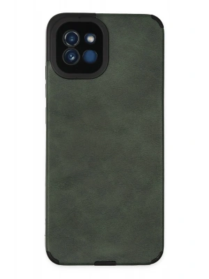 Newface Samsung Galaxy A03 Kılıf Loop Deri Silikon - Yeşil