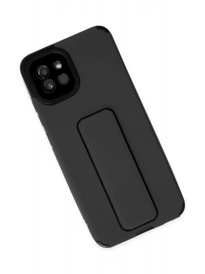 Newface Samsung Galaxy A03 Kılıf Mega Standlı Silikon - Siyah