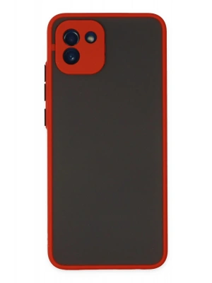 Newface Samsung Galaxy A03 Kılıf Montreal Silikon Kapak - Kırmızı