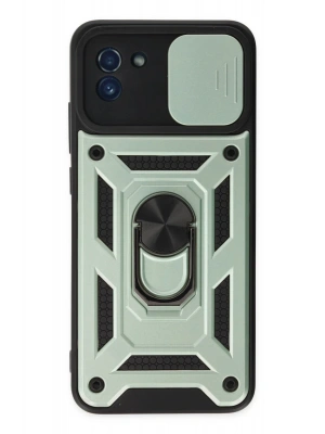 Newface Samsung Galaxy A03 Kılıf Pars Lens Yüzüklü Silikon - Yeşil