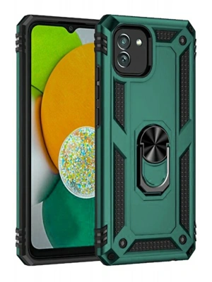 Newface Samsung Galaxy A03 Kılıf Sofya Yüzüklü Silikon Kapak - Yeşil