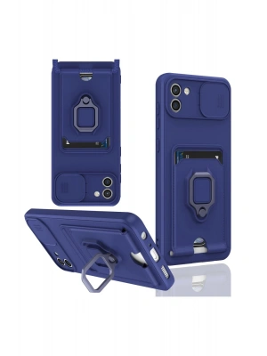 Newface Samsung Galaxy A03 Kılıf Zuma Kartvizitli Yüzüklü Silikon - Lacivert