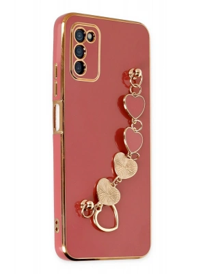 Newface Samsung Galaxy A03S Kılıf Esila Silikon - Kırmızı