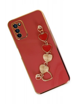 Newface Samsung Galaxy A03S Kılıf Esila Silikon - Kırmızı