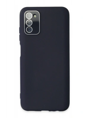 Newface Samsung Galaxy A03S Kılıf Lansman Glass Kapak - Lacivert