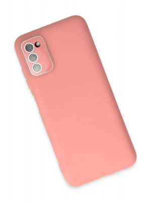 Newface Samsung Galaxy A03S Kılıf Lansman Glass Kapak - Pembe