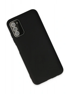 Newface Samsung Galaxy A03S Kılıf Lansman Glass Kapak - Siyah