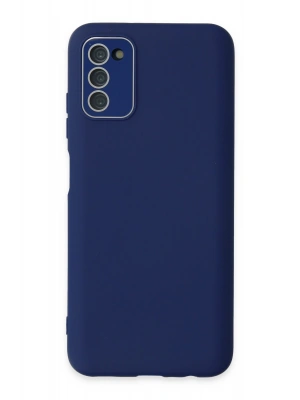 Newface Samsung Galaxy A03S Kılıf Lansman Glass Kapak - Sky Blue