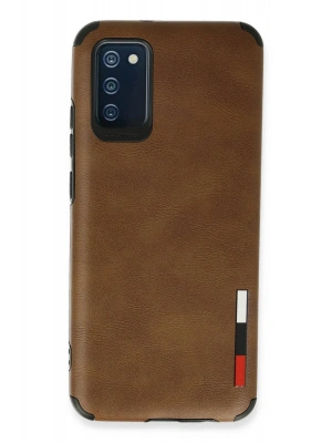 Newface Samsung Galaxy A03S Kılıf Loop Deri Silikon - Kahverengi