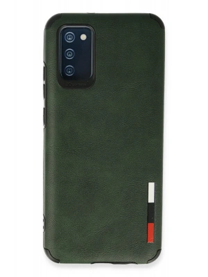 Newface Samsung Galaxy A03S Kılıf Loop Deri Silikon - Yeşil