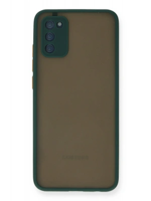 Newface Samsung Galaxy A03S Kılıf Montreal Silikon Kapak - Yeşil