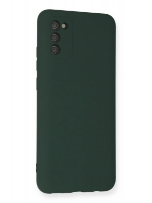 Newface Samsung Galaxy A03S Kılıf Nano içi Kadife Silikon - Koyu Yeşil