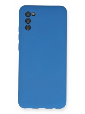 Newface Samsung Galaxy A03S Kılıf Nano içi Kadife Silikon - Mavi