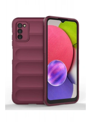 Newface Samsung Galaxy A03S Kılıf Optimum Silikon - Bordo