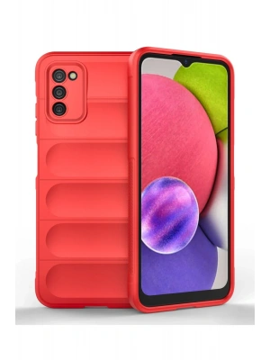 Newface Samsung Galaxy A03S Kılıf Optimum Silikon - Kırmızı