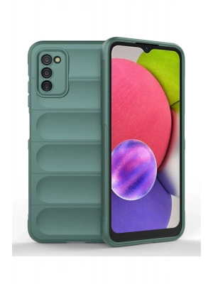 Newface Samsung Galaxy A03S Kılıf Optimum Silikon - Koyu Yeşil