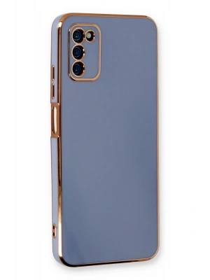 Newface Samsung Galaxy A03S Kılıf Volet Silikon - Mavi