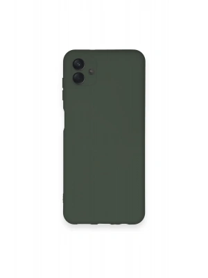 Newface Samsung Galaxy A04 Kılıf Nano içi Kadife Silikon - Koyu Yeşil