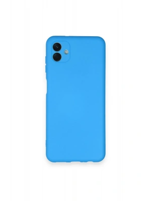 Newface Samsung Galaxy A04 Kılıf Nano içi Kadife Silikon - Mavi
