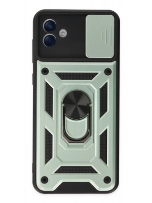 Newface Samsung Galaxy A04 Kılıf Pars Lens Yüzüklü Silikon - Yeşil