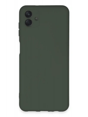 Newface Samsung Galaxy A04E Kılıf Nano içi Kadife Silikon - Koyu Yeşil