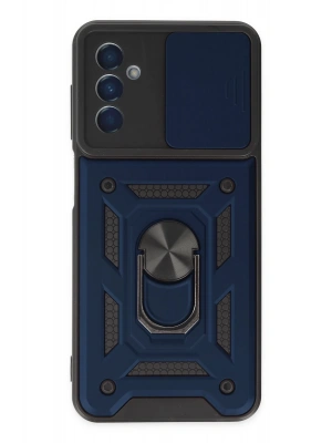 Newface Samsung Galaxy A04S Kılıf Pars Lens Yüzüklü Silikon - Lacivert