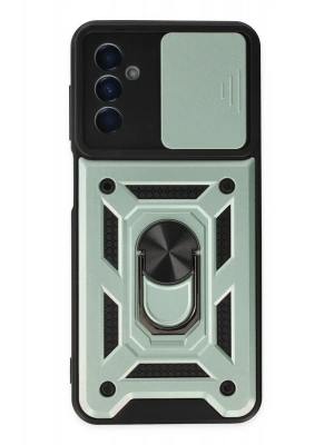 Newface Samsung Galaxy A04S Kılıf Pars Lens Yüzüklü Silikon - Yeşil