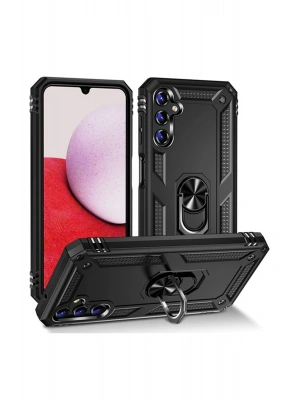 Newface Samsung Galaxy A04S Kılıf Sofya Yüzüklü Silikon Kapak - Siyah