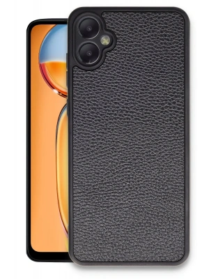 Newface Samsung Galaxy A05 Kılıf Aras Deri Kapak - Siyah