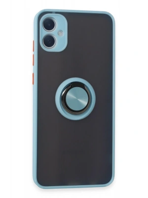 Newface Samsung Galaxy A05 Kılıf Montreal Yüzüklü Silikon Kapak - Buz Mavi