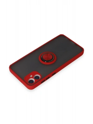 Newface Samsung Galaxy A05 Kılıf Montreal Yüzüklü Silikon Kapak - Kırmızı